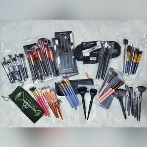 NEW/Unused Makeup Brush Bundle - 12 Sets - 77 Total Brushes + One Skincare Tool